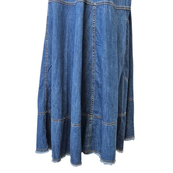 Anthropologie Pilcro Sleeveless Halter Swing Midi Dress Denim Size 1X NWT Jean - Picture 5 of 11